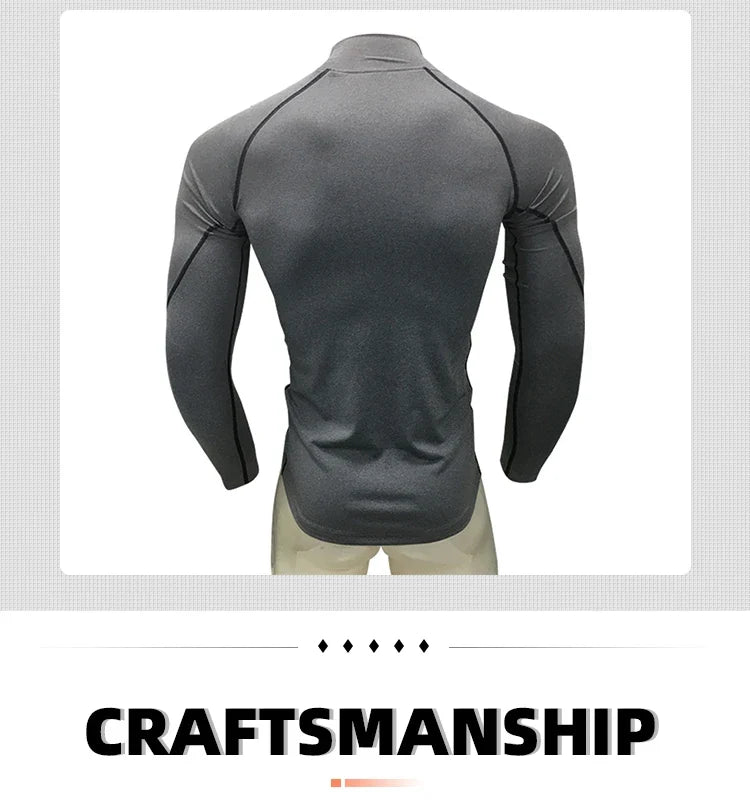 Men Sports Long Sleeve Blouse Shirt Athletic Top Training UPF 50+ UV Protection Rash Guard Black Male Swimming Cycling T-Shirt