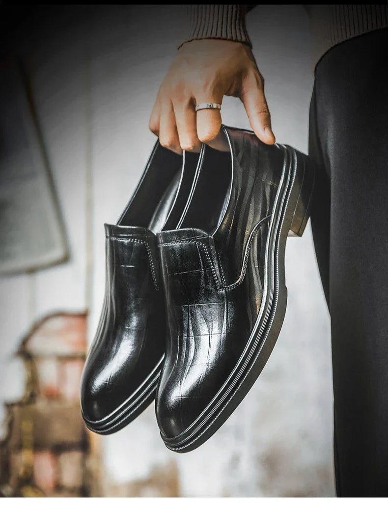 Retro Business Dress Derby Shoes for Men Spring Autumn New Designer Wedding Shoes Male Solid Color Cow Leather Shoes Man