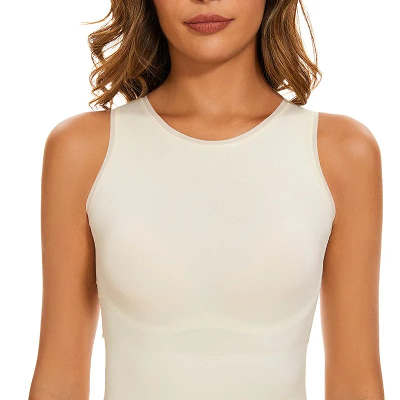 GUUDIA Halter Neck Body Shaper Suits Open Crotch Thong Shapewear Body Shapers Tummy Control Bodysuit Cupless Stretchy Jumpsuit