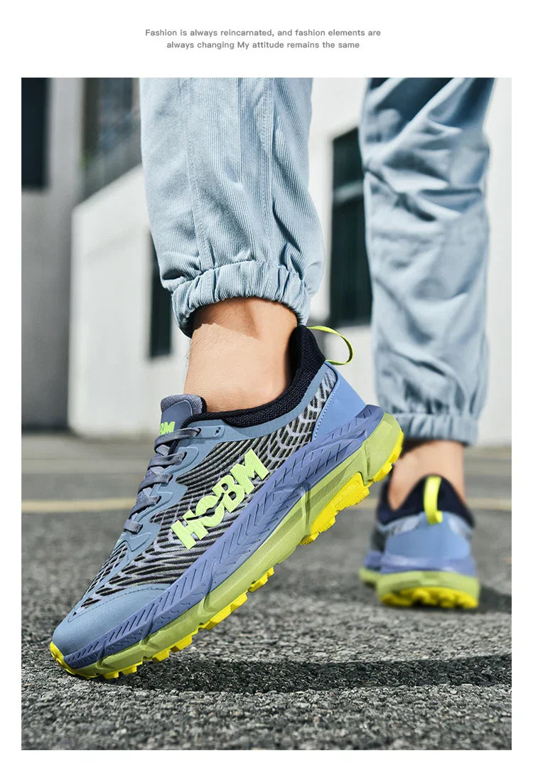Men's Marathon Shoes Running Shoes Breathable High elasticity Cushioning Male Lightweight Sports Shoes Fitness Training