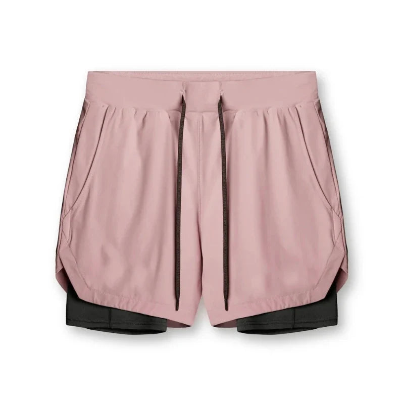 Fashion Gym Shorts for Men Clothing Casual Sweatpants Outdoor Running and Cycling Breathable Double-layer Shorts Men