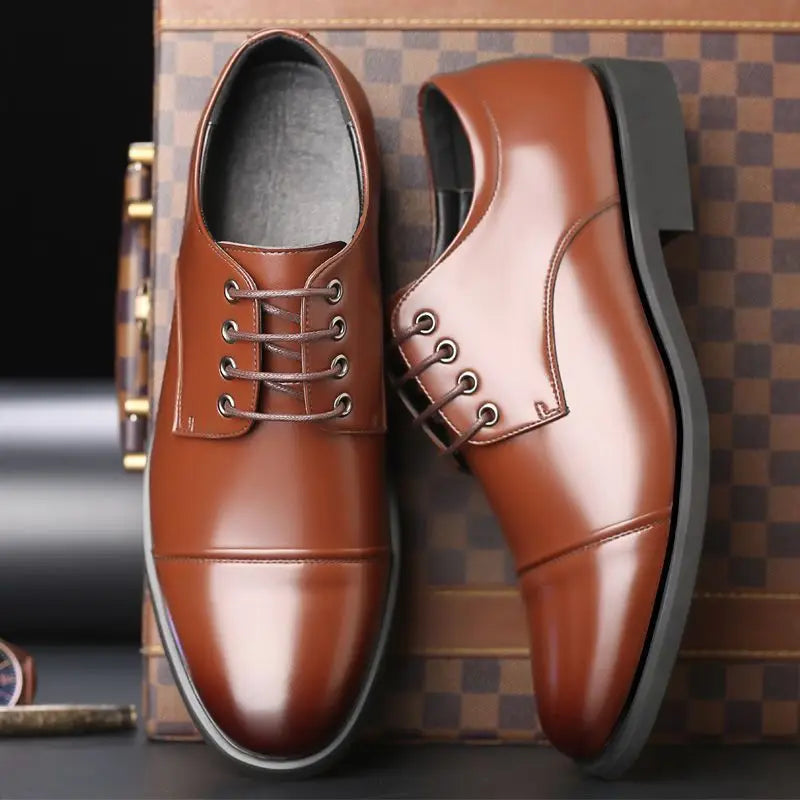 Round Toe Lace Up Business Social Shoe for Men Casual High Quality Fashion 2025 Style New Spring Autumn Dress Loafers Shoes Man