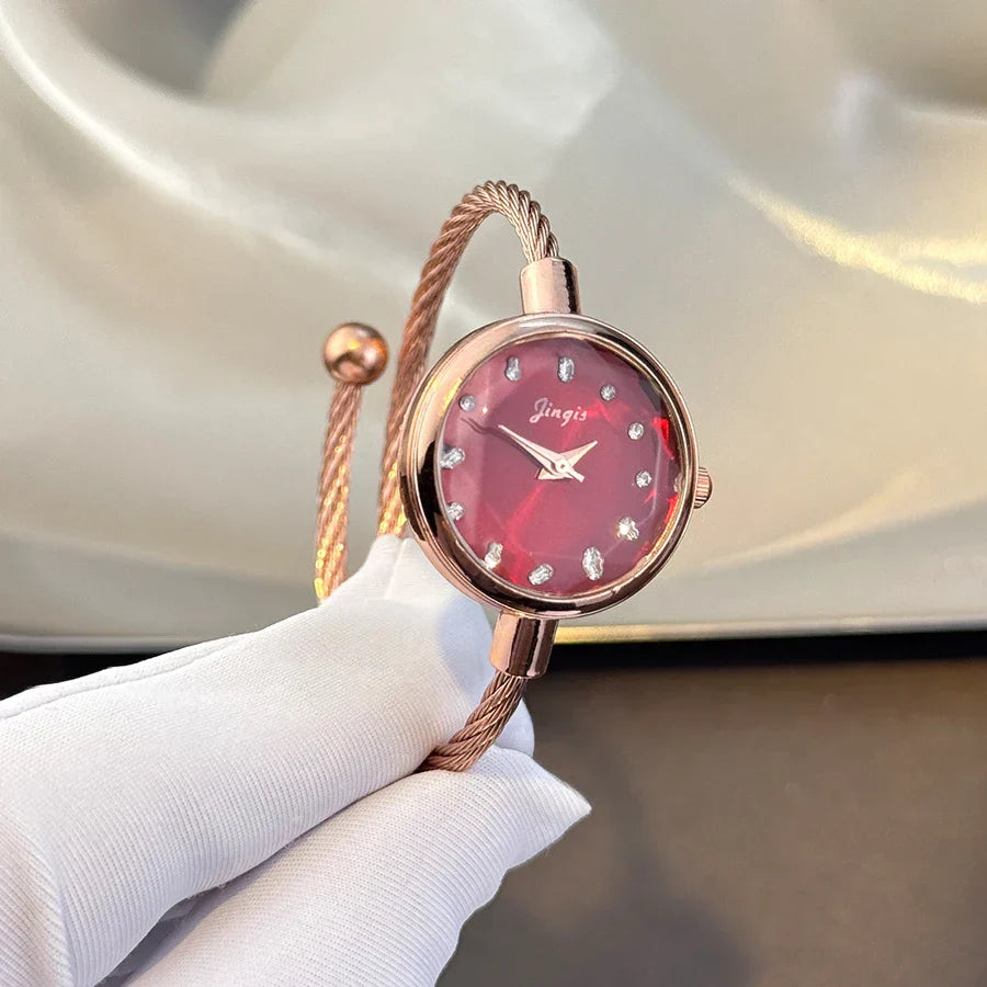 New Gradient Fresh Style Starry Sky Sunset Color Ladies Watch Student Fashion Bracelet Open Quartz Wristwatch