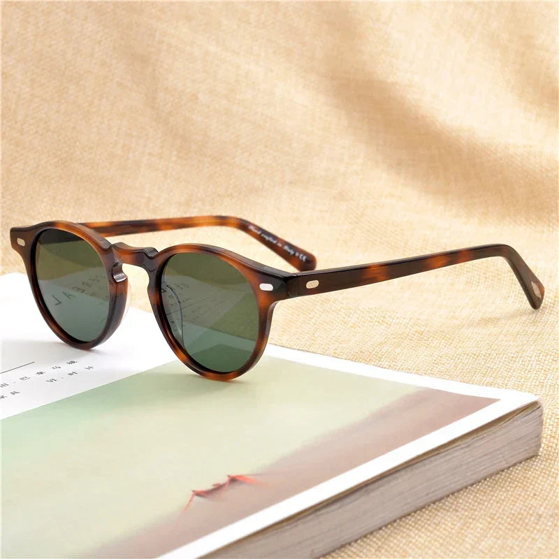 Gregory Peck Vintage Polarized Sun Glasses OV5186 Clear Frame Sunglasses Brand Designer Men Women OV 5186 Gafas Oculos with case