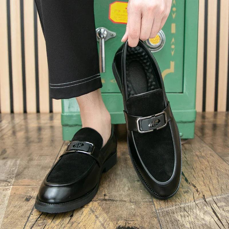 Brand High-quality Brown Loafers for Men Soft Comfortable Men's anti suede Formal Shoes Thick Soled Casual Leather Shoes Mo-2928