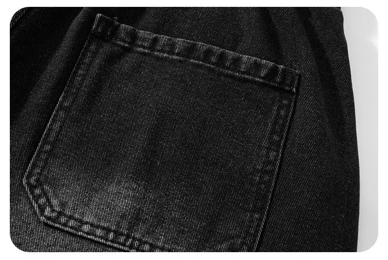 Men's Baggy Cargo Shorts Summer New Fashion Drawstring Straight Casual Jeans Streetwear Pocket Splicing Male Short Pants