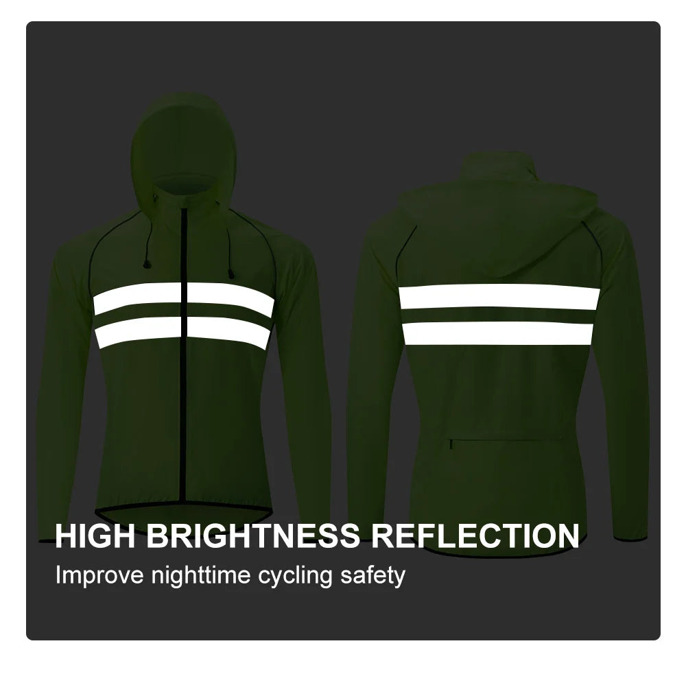 Cycling Windbreaker Windproof Waterproof Reflective Bicycle Jacket Ultralight MTB Road Bike Jersey Portable Cycling Coat