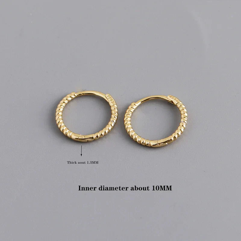 925 Sterling Silver Fashion Piercing Charm Twist Huggies Hoop Earrings for Women Rock Gothic Unisex Jewelry Ear Buckles