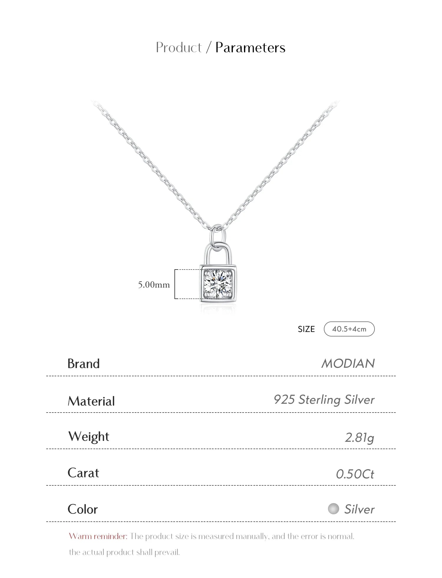 0.5 Carat D Color Moissanite Lock Pendant Necklace For Women 925 Sterling Silver Party Stackable Fine Jewelry With Boxes