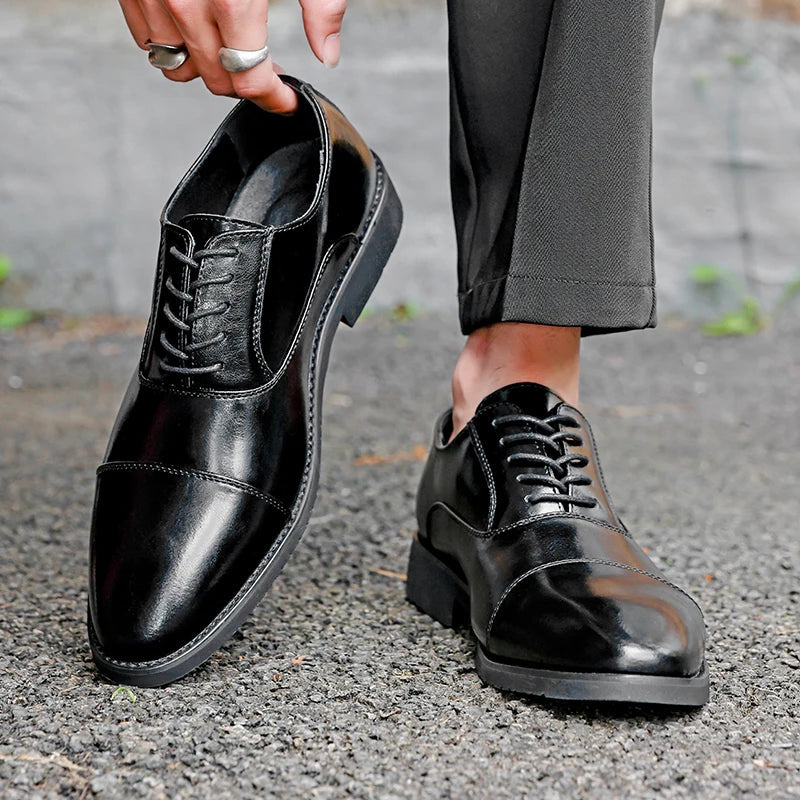 High Quality Men Genuine Leather Shoes Luxury Designer Oxford ShoesMale Business Office Brogue Dress Shoes for Men Wedding Shoe