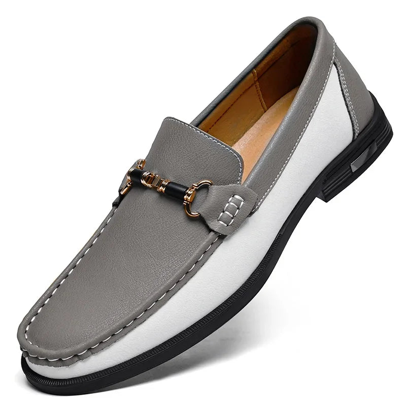 Trendy High Quality Genuine Leather Shoes for Men Summer Breathable Men's Casual Loafers Plus Size 47 Slip-on Driving Shoes Man