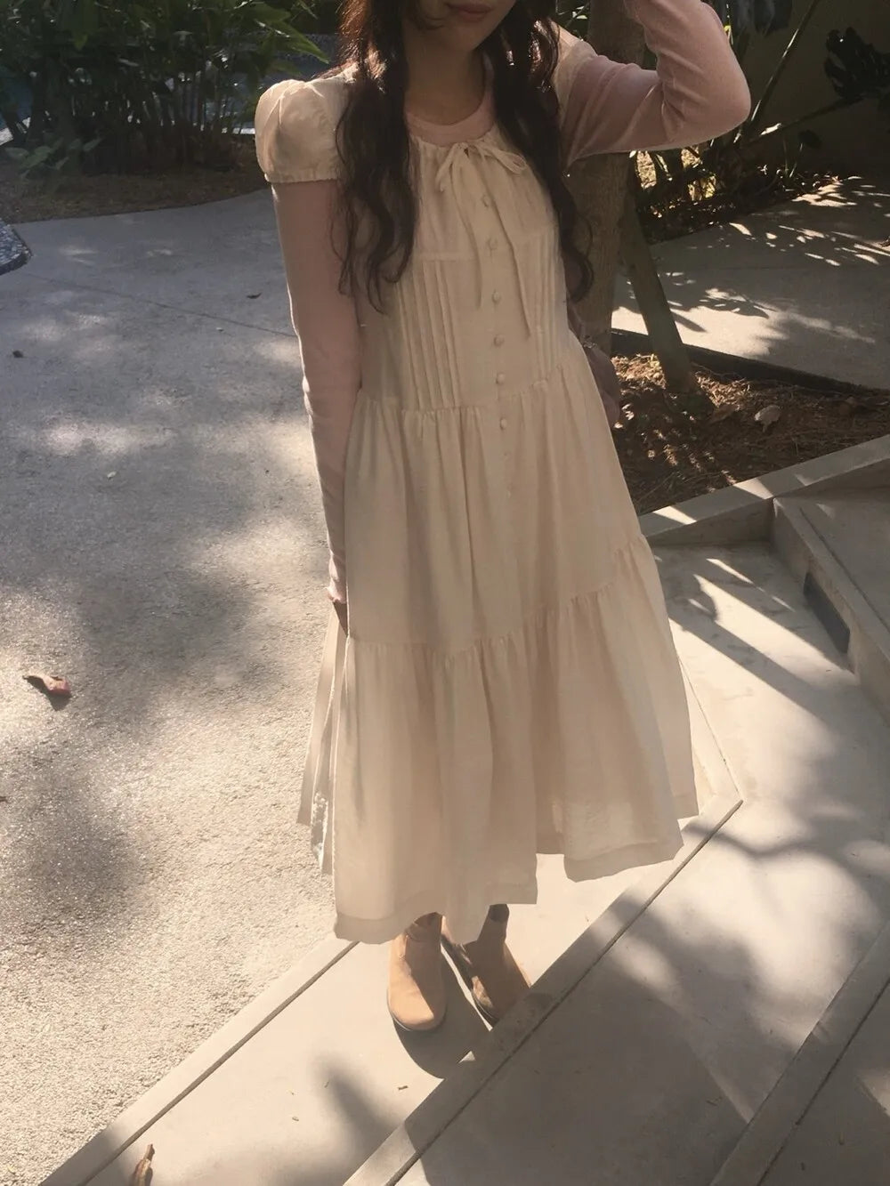 Spring 2025 Chic A-Line Dr Korean Sle Long Svel Women's Faionable Gown Ele Personali Commute Suitable Dr