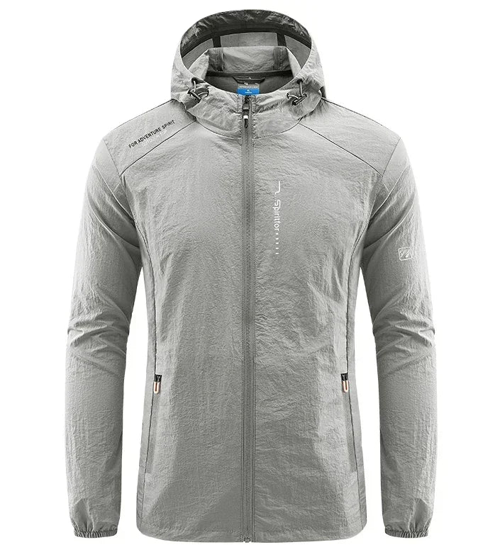 UPF50+ Summer Outdoor Quick Dry Sun-Protective Thin Jacket Men Hiking Fishing Cycling Hooded Gym Sport Ultra Light Windbreaker