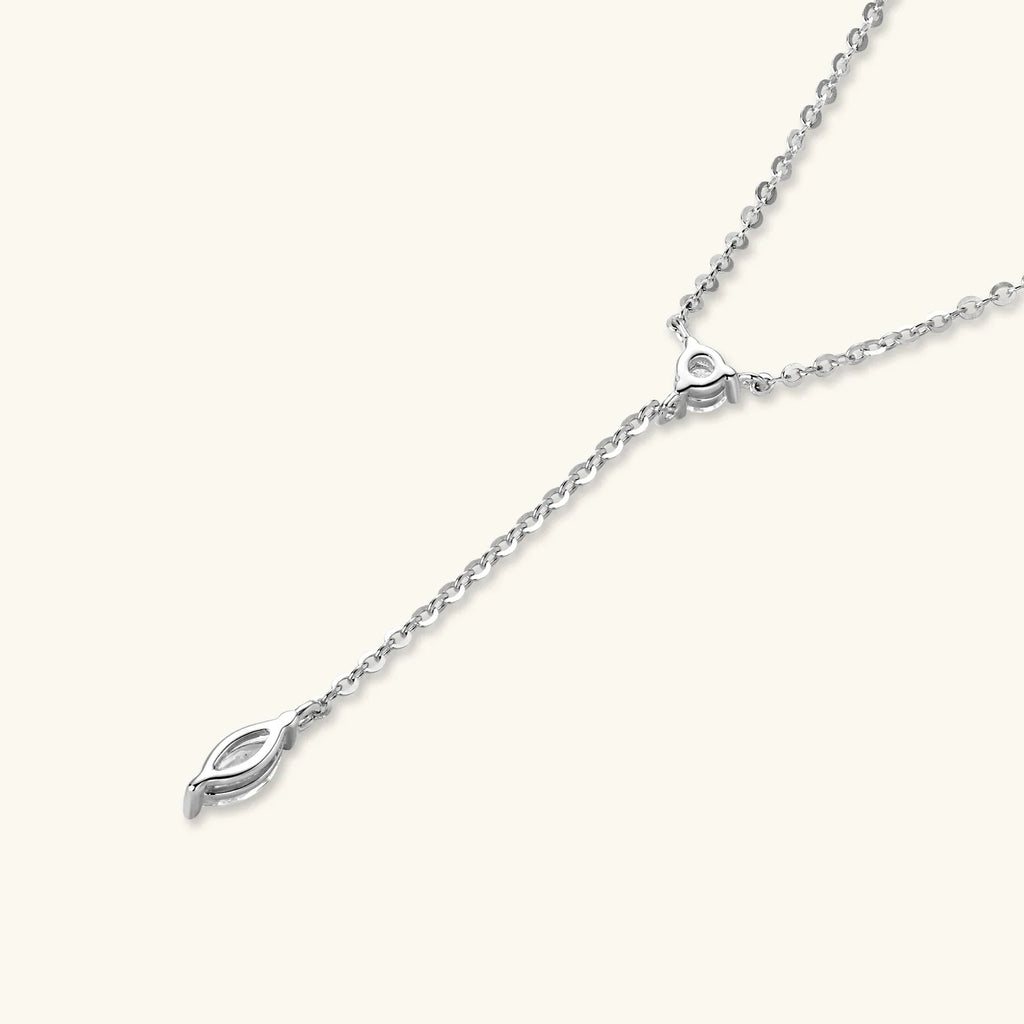 Marquise Cut Moissanite Necklaces Long Tassel Clavicle Chains Necklace for Women 925 Sterling Silver Jewelry Collares