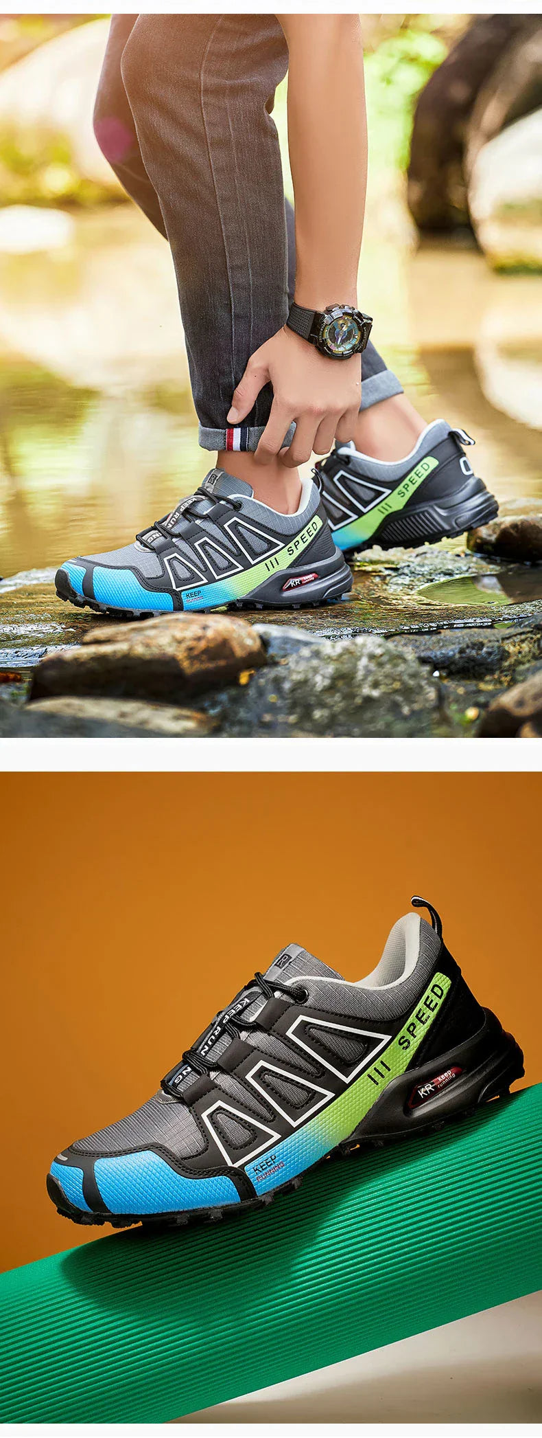 Men's Waterproof Hiking Shoes, Outdoor Sports Shoes,Lace-up Hiking Shoes, Women's Hiking Shoes, Non-slip Tactical Hunting Shoes