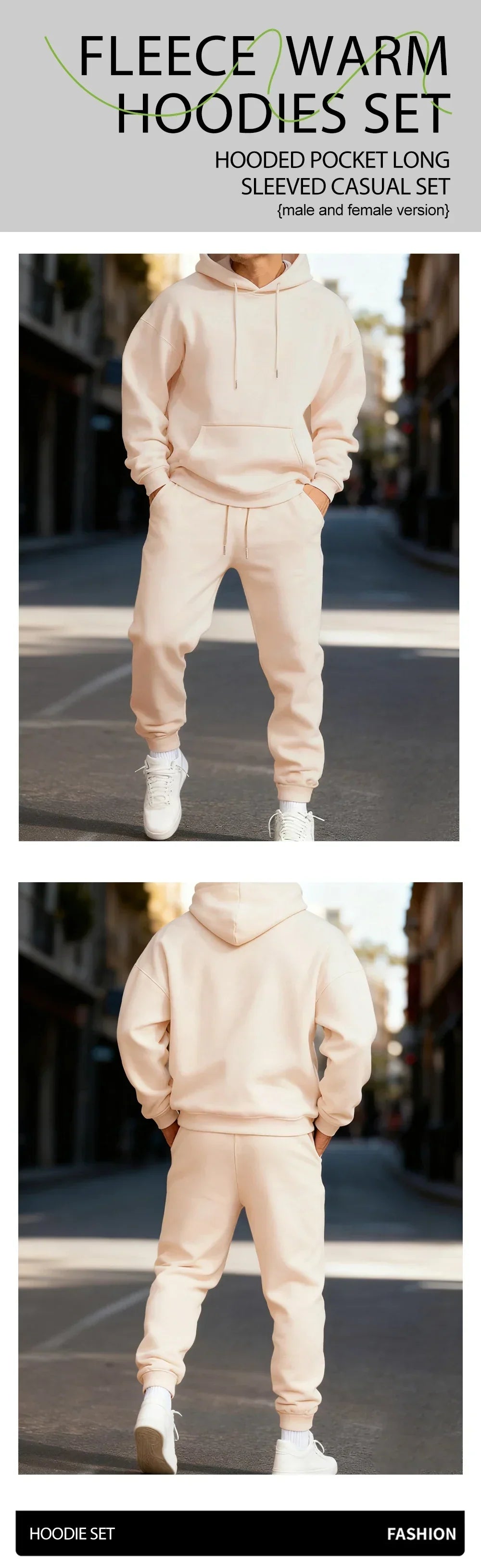 Usa Simple Line Printed Man'S Hoodie Set Fashion Pocket Two Pices Sets Fleece Autumn Clothing Casual Winter Sporty Streetwear