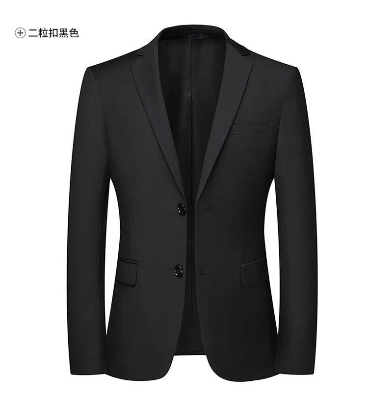 2026 Blazer New Men's Fashion Business Solid Color British Style Professional Work Groom Wedding Dress Best Man Blazer Jacket