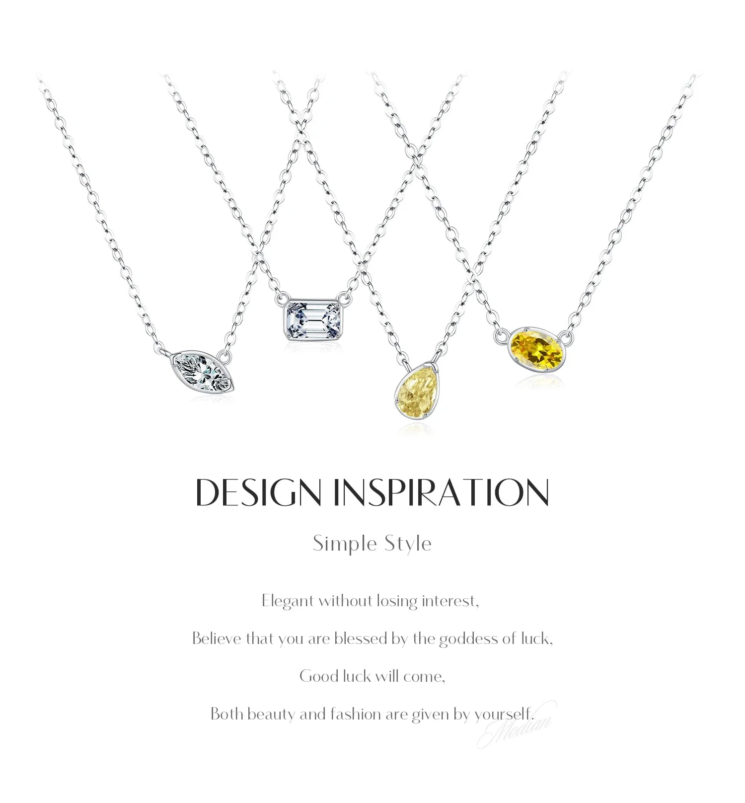925 Sterling Silver Geometric Cubic Zirconia Pendant Necklace Fashion Stackable Asymmetrical Jewelry For Women Fine Gifts