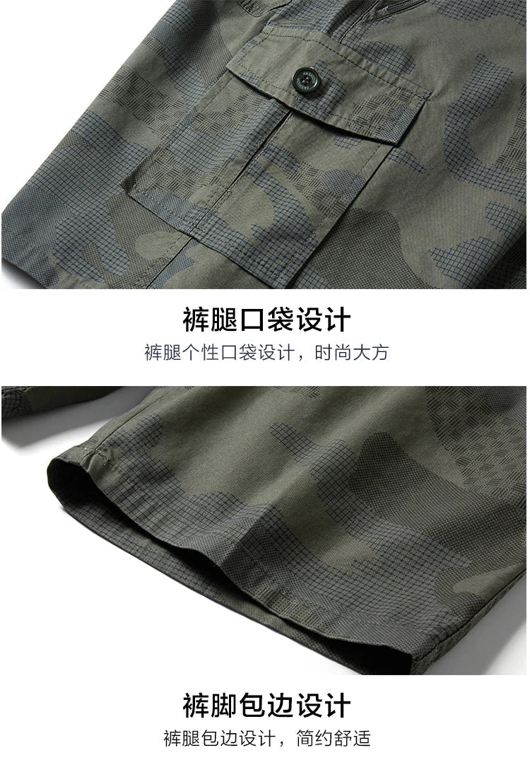 Men's Streetwear Sports Casual Shorts Big Size Loose Fit Knee Pants Man Clothes Fashion Zipper Pockets Drawstring Short Pants