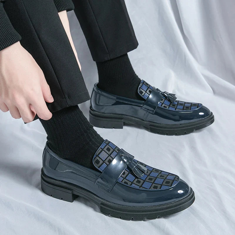 Leather Men Casual Black Tassel Loafers Handmade Soft Leisure Shoes Breathable Slip-On Comfortable for Drive Footwear Moccasins