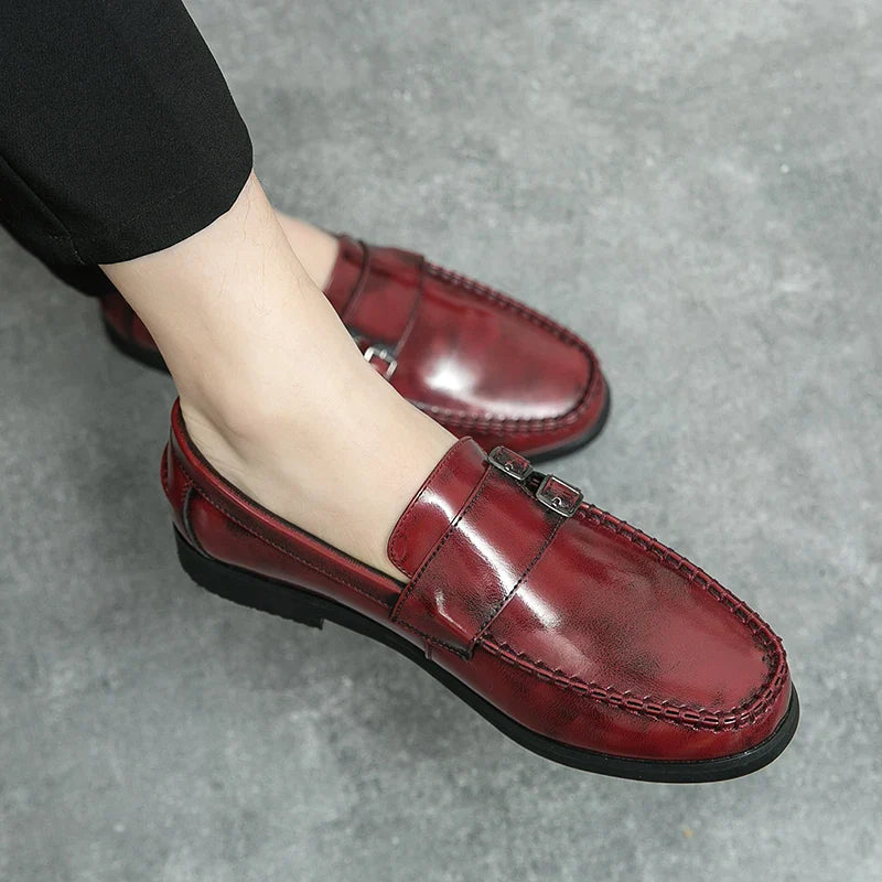 Business men's loafers Comfortable flat bottomed Elegant gentleman style Daily work Outdoor leisure street 38-46 leather shoes