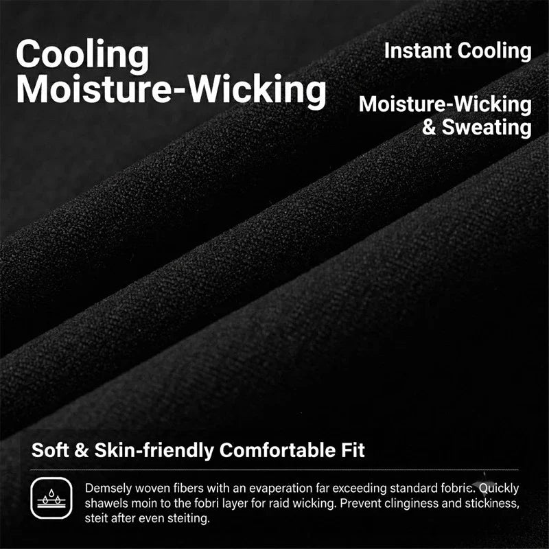 Men's Cool-Touch Contrast Stitch Long Sleeve T-Shirt – Loose Fit Moisture-Wicking Athletic Top for Autumn & Summer Sports