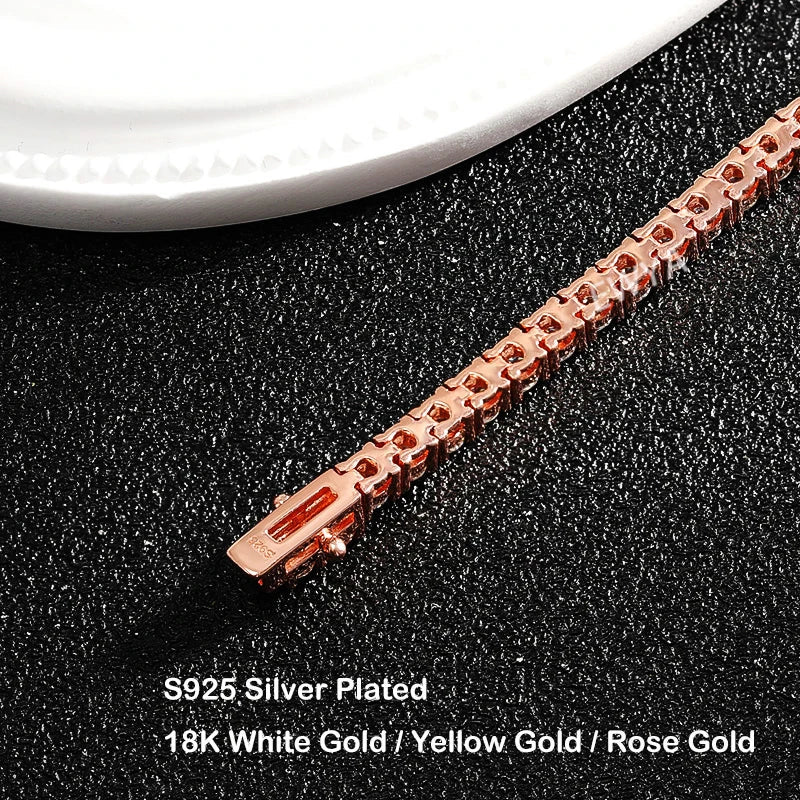 Hidden Spring Buckle Full Moissanite Tennis Bracelet D Color 2/2.5/3/4/5mm Lab Diamond Link Bracelets For Women Man Gift