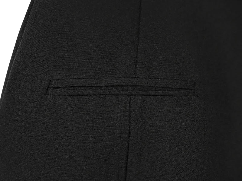 2025 women's new products are elegant and stylish Short dress with a boat neck and short sleeves with pleats  black dress