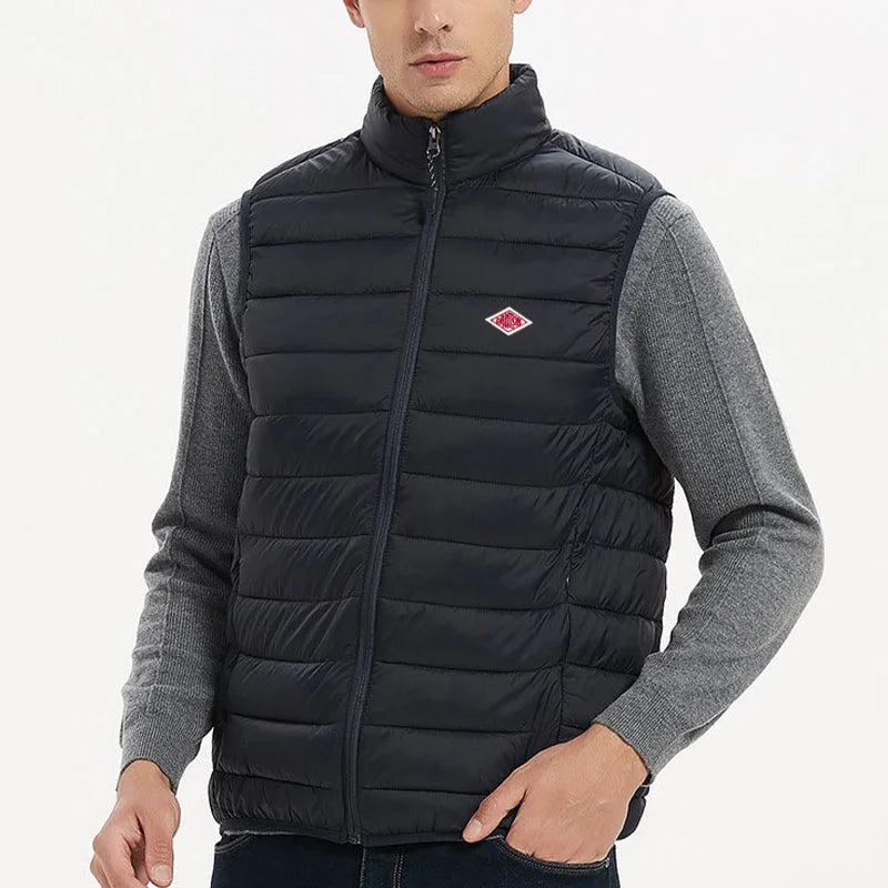 Autumn Winter Exported to Japanese Men Women Embroidery Logo Wearing Sleeveless Vest High-quality Classic Quilted Zipper Jacket