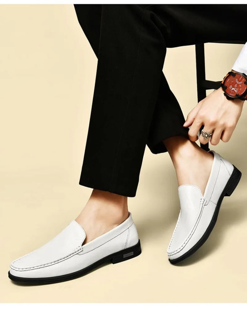 Genuine Leather Men's Shoes Classics Business Dress Shoes Moccasins Slip on Loafers Driving Shoes for Men Casual Shoe Big SIze48
