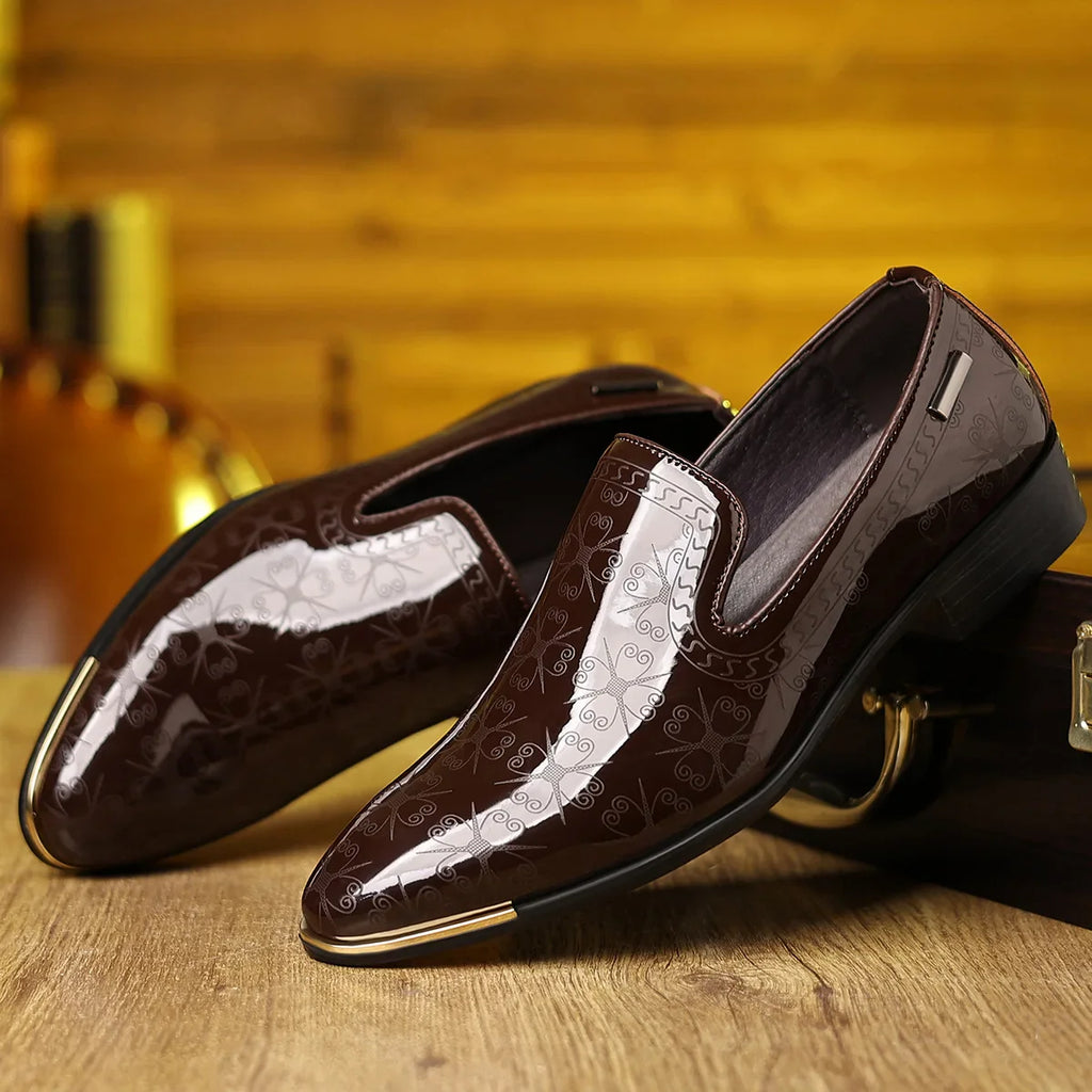 Big Size Patent Leather Shoes Men Solid Color Fashion Spring Autumn Casual Shoes Male British-style Business Wedding Shoe Man
