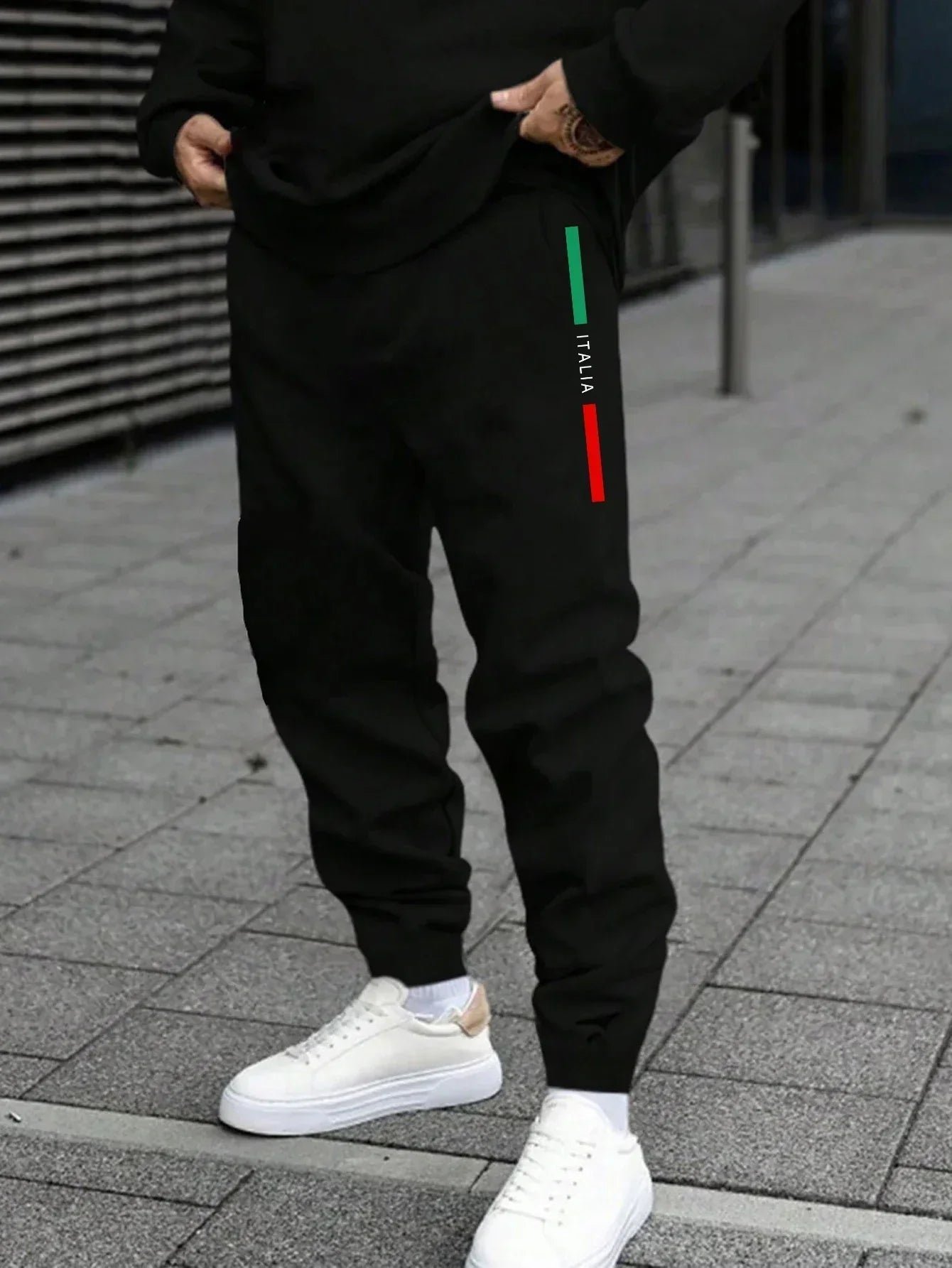 Autumn Mens Tracksuit Italy O Neck Sweatshirt Sweatpants Casual Sports Single Piece Tops Pants Man Clothing Hip Hop Streetwear