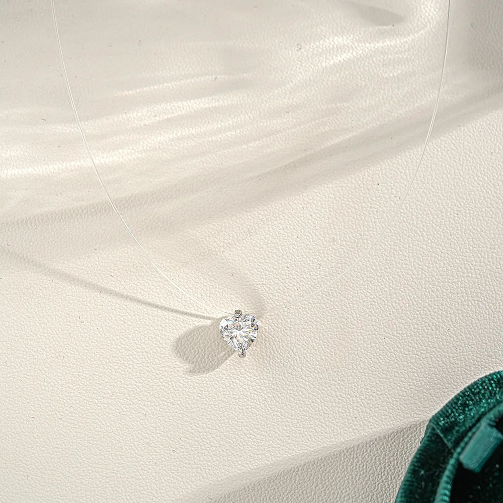 GRA Certified 1CT Marquise Cut Moissanite Pendant Necklace for Woman 925 Silver Fishing Line Water Drop Diamond Necklaces