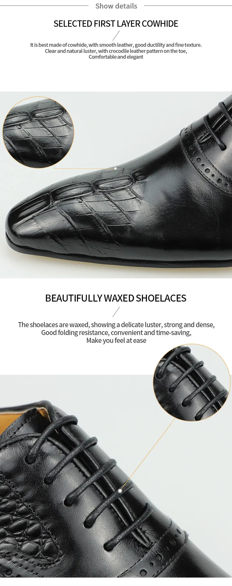 Italy Men's Shoes Prince Classic Modern Formal Oxford Wingtip Lace Up Dress Shoes Handmade Black Genuine Leather Shoes