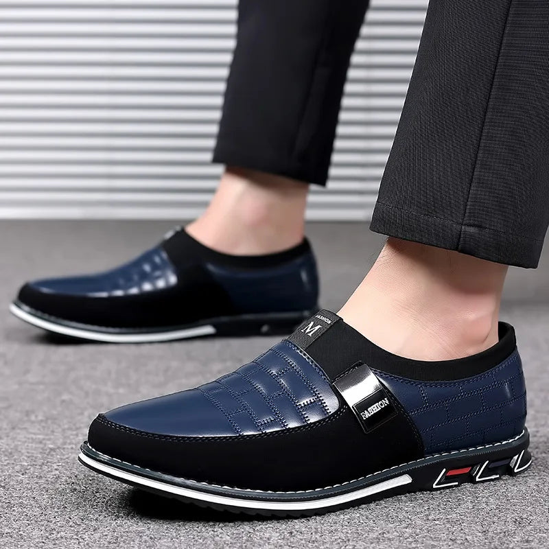 Fashion Men Leather Shoes Daily Office Loafers Lightweight Comfortable Soft Driving Walking Shoes Men Sports Shoes