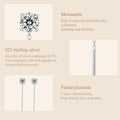 Moissanite Threader/Drop Earrings for Women, 925 Sterling Silver Moissanite Platinum Plated Chain Hypoallergenic Earrings