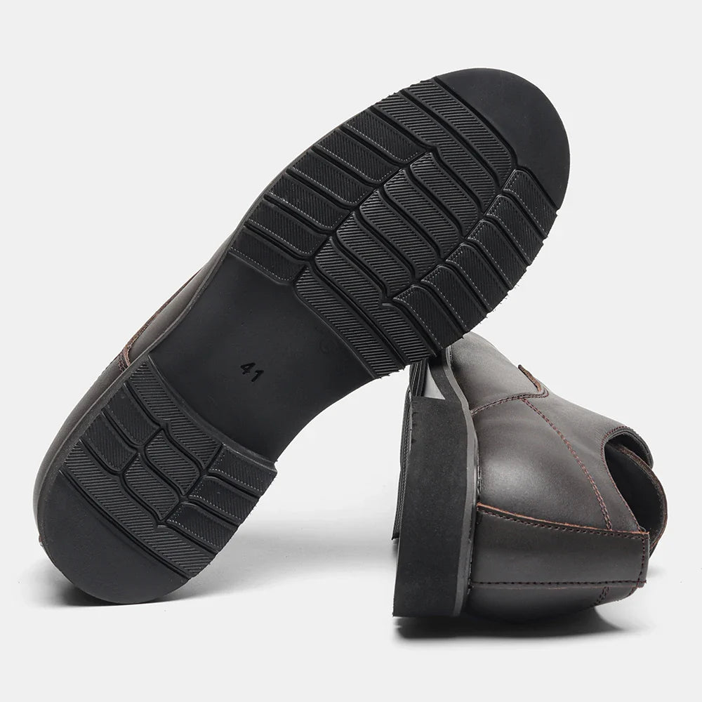 Genuine Leather Men Derby Shoes Thick Sole Men Casual shoes Men Leather Shoes