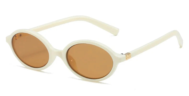 Fashion Oval Simple Literary Sunglasses Women Retro Small Frame Commuting Sunglasses Luxury Brand Design Travel Sunglasses UV400