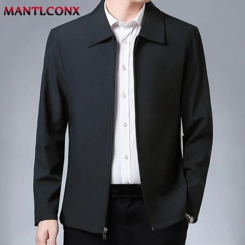 Spring Autumn Men's Jacket Thin Casual Business Jacket Men Office Dress Coat Man Social Jackets for Men Outerwear Black M-XXXL