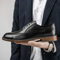 Hot Genuine Leather Shoes Men Wedding Office Dress Shoes Brown Patina Handmade Lace-Up Shoes Business Oxford Footwear