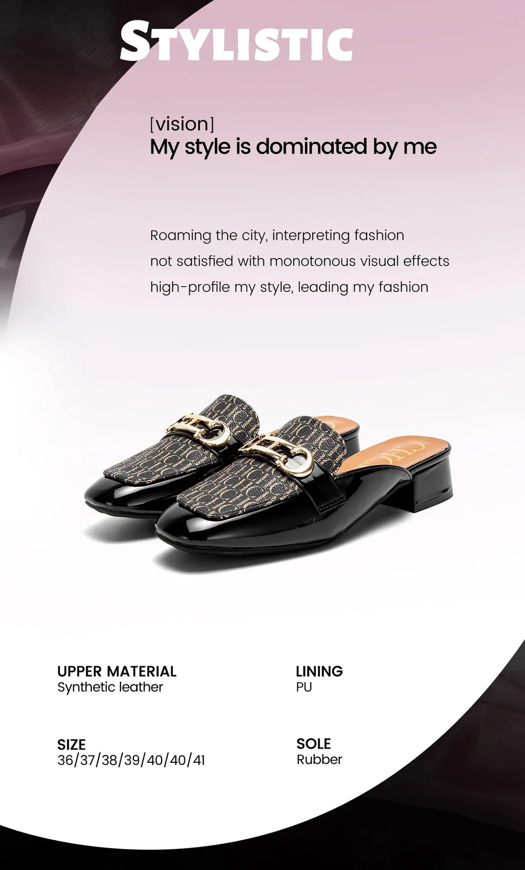 Buckle Mules for Women Round Toe Backless Flat Mules Slides Mules Shoes Ladies Slip-on Loafers students