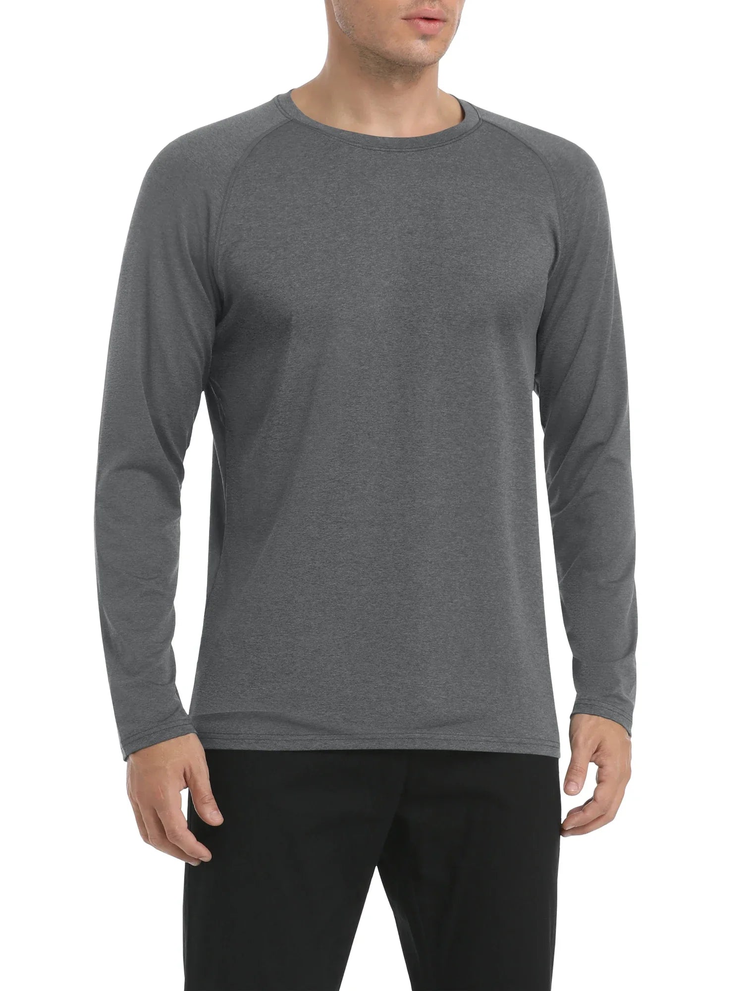 Men's UPF 50+ Shirts Summer Long Sleeve Lightweight T-Shirt Quick Dry Breathable Shirt Outdoor Sport Gym Running Tops