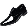 Men's Oxford Shoes High Gloss Low Top Square Toe Lace-Up Formal Suit Tuxedo Dress Shoes For Business Casual Shoe For Men
