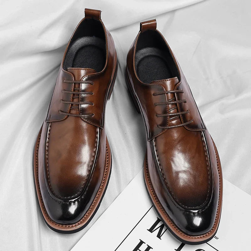 High Quality Male Oxford Shoes Leather Mens Casual Shoes Pointed Thick Bottom Business Brand Footwear Soft Comfortable Loafers