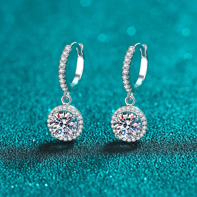 6.5mm 2cttw D Color Moissanite Earring 100% S925 Sterling Sliver Earrings for Women Wedding Engagement Fine Jewelry Gift