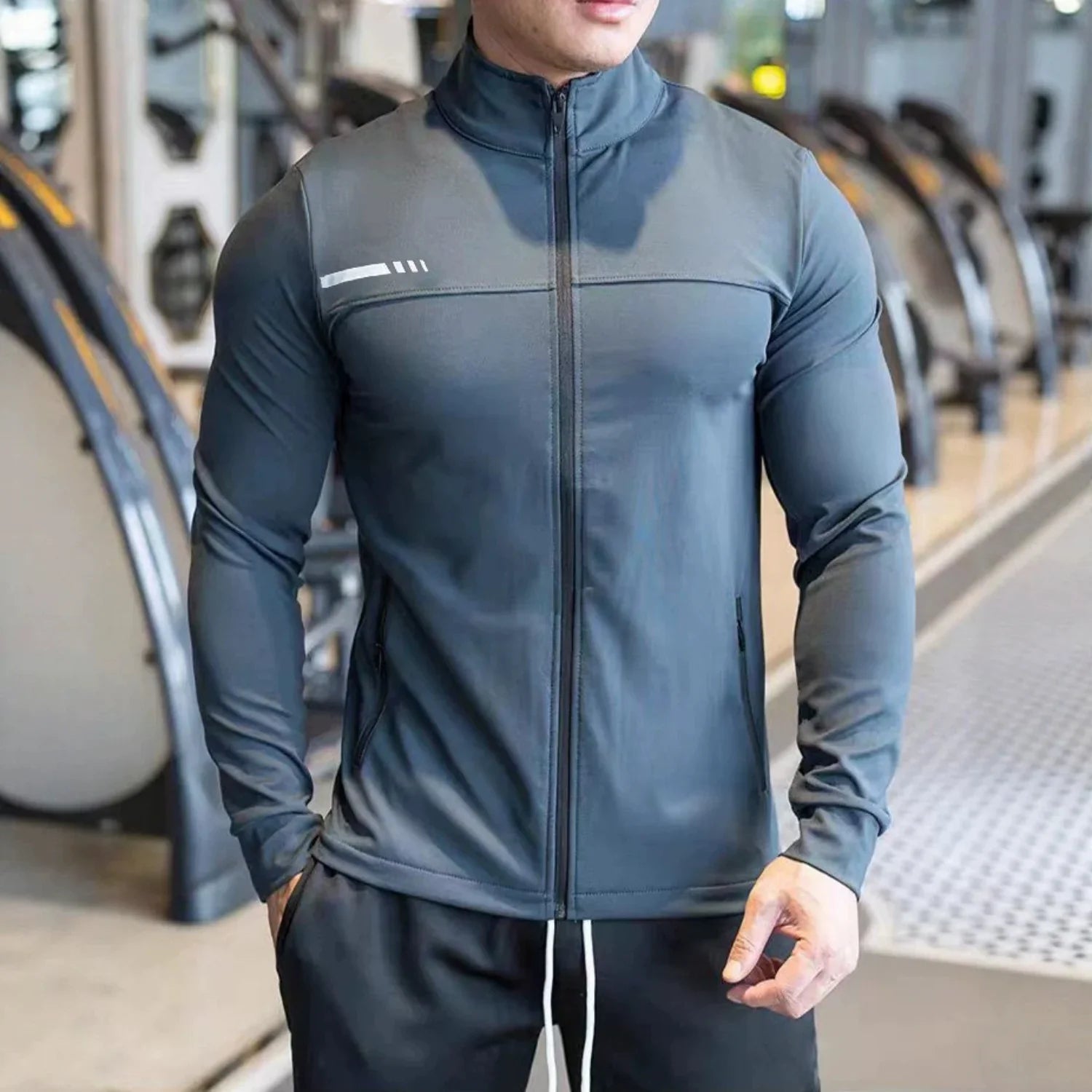 Mens Gym Fitness Tops Casual Jogging Sports Jacket Outdoor Workout Training Sweatshirt zipper Jacket Running Tights Men clothes