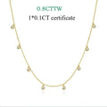 Certified Bubble 8 Stone 100% Real Moissanite Necklace Pendant Classic Women's Neck Chain Sterling Silver 925 Plated 18K