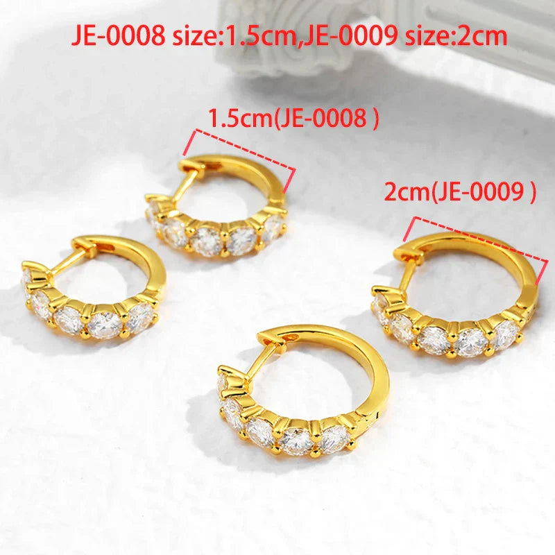 18k 3cttw Moissanite Hoop Earring for Women 4mm Stones D Color Sparkling Created Diamond Earring 100% 925 Sterling Silver