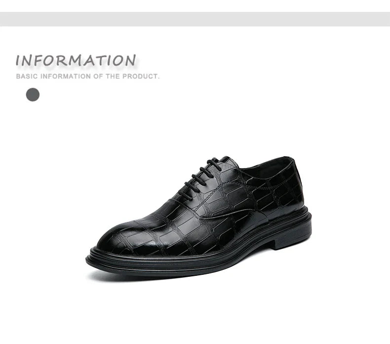 Men's Pointed Oxford Dress Shoes Leather Casual Office Wedding Shoes Gentleman Luxury High Quality 2026 Fashion