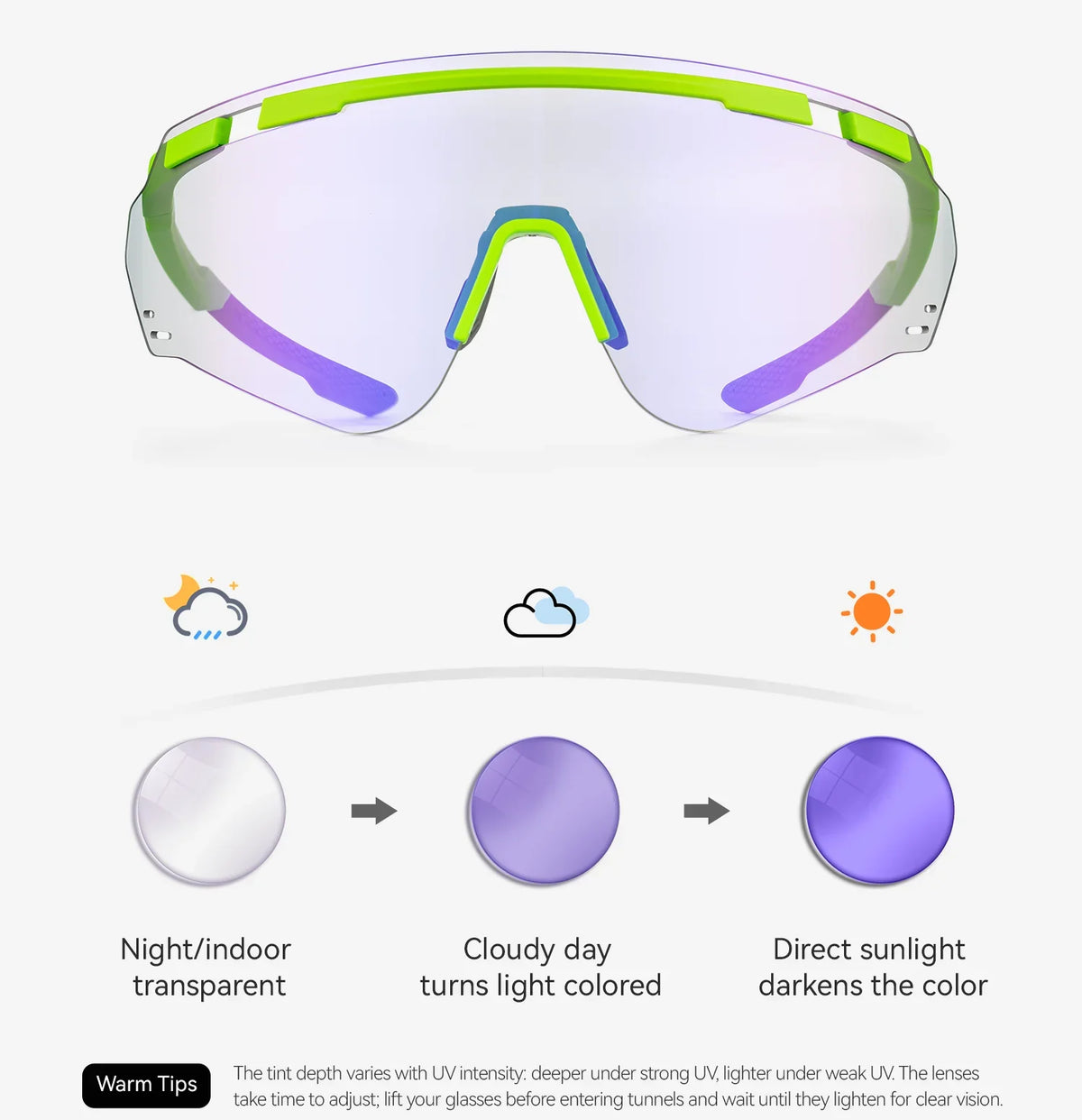 Cycling Glasses Photochromic UV400 Protection Sports Sunglasses Windproof Lightweight Carbon Fiber Outdoor Bike Glasses